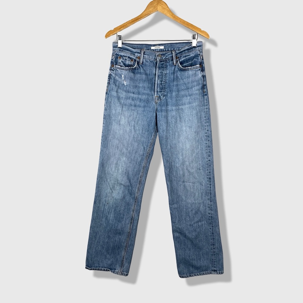 GRLFRND Emily Jeans Womens 27 Blue You So Wish Distressed Straight Leg Organic